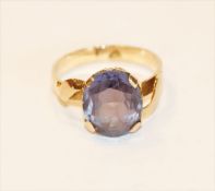 14 k Gelbgold Ring mit Amethyst ?, 3,5 gr., Gr. 55