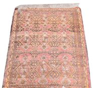 Brücke, rot/braun/beige, Gebrauchsspuren, teils beschädigt, 108 cm x 75 cm