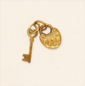 8 k Gelbgold Anhänger, Schloß mit Schlüssel, 0,96 gr.