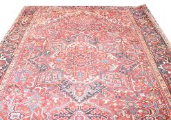 Teppich, Heriz, rot/bunt, 350 cm x 270 cm, Gebrauchsspuren