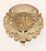 Trachten-Rockstecker mit Doppelgulden, Österreich, Kaiserreich, Franz Josef I. und Elisabeth, Silber
