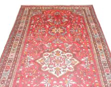 Teppich, Hamadan, rot/bunt, 286 cm x 155 cm, Gebrauchsspuren