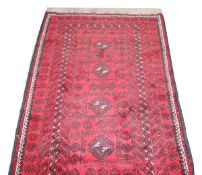 Brücke, Afghan, rot/schwarz, 177 cm x 96 cm, leichte Gebrauchsspuren