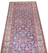 Läufer, Mahal, blau/rot/beige, Gebrauchsspuren, 195 cm x 84 cm
