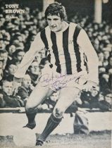 WEST BROMWICH ALBION TONY BROWN AUTOGRAPHED MAGAZINE PICTURE