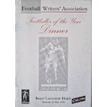 2000 FOOTBALL WRITERS ASSOCIATION FOOTBALLER OF THE YEAR DINNER MENU