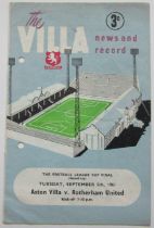 1961 ASTON VILLA V ROTHERHAM UNITED LEAGUE CUP FINAL