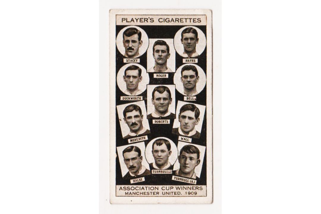 1909 MANCHESTER UNITED F.A. CUP WINNERS PLAYER'S CIGARETTES CARD
