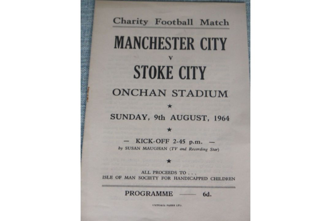 1964 MANCHESTER CITY V STOKE CITY FRIENDLY PLAYED ISLE OF MAN - Image 1 of 2