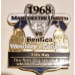 1968 MANCHESTER UNITED EUROPEAN CUP WINNERS LARGE DANBURY MINT BADGE