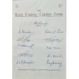 VINTAGE KENT COUNTY CRICKET TEAM AUTOGRAPHS