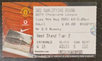 2005-06 MANCHESTER UNITED V DEBRECEN CHAMPIONS LEAGUE TICKET