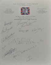 ORIGINAL ENGLAND 1966 WORLD CUP LETTERHEAD SIGNED BY 11