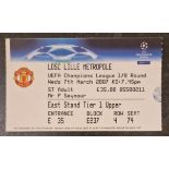 2006-07 MANCHESTER UNITED V LOSC LILLE METROPOLE CHAMPIONS LEAGUE TICKET