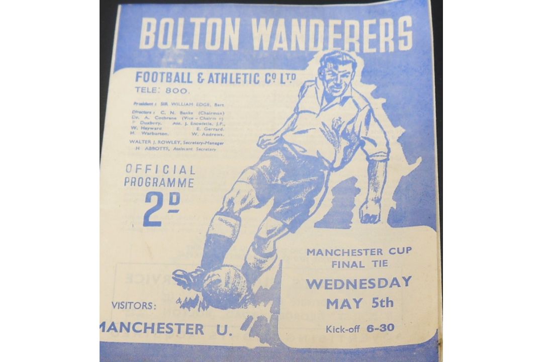1947-48 BOLTON WANDERERS V MANCHESTER UNITED MANCHESTER SENIOR CUP FINAL - Image 1 of 2