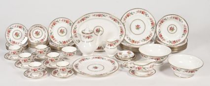Royal Grafton Malvern pattern dinner service, with teapot, milk, sugar, dinner plates, gravy jug and