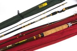 Two Abu fishing rods, Abu diplomat 662 Zoom in two sections, 7', together with an Abu Atlantic 484