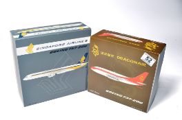A duo of diecast model aircraft 1/200 scale issues comprising 1) Singapore Airlines Boeing 757-