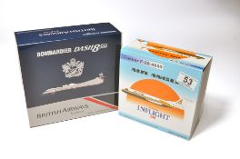 A duo of diecast model aircraft 1/200 scale issues comprising 1) Inflight 200 Air Anglia Fokker F-