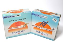 A duo of diecast model aircraft 1/200 scale issues comprising 1) Inflight 200 Continental Boeing