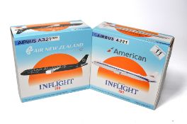A duo of diecast model aircraft 1/200 scale issues comprising 1) Inflight 200 Air New Zealand (