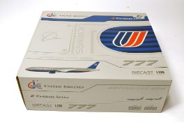 Inflight Models or similar 1/200 diecasst model aircraft comprising, JC Wings United Airlines Boeing