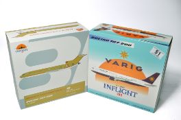 A duo of diecast model aircraft 1/200 scale issues comprising 1) Inflight 200 Braniff