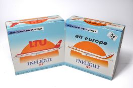A duo of diecast model aircraft 1/200 scale issues comprising 1) Inflight 200 LTU Boeing 757-200, 2)