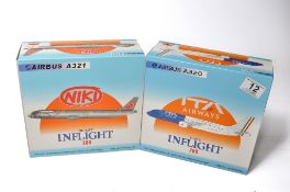 A duo of diecast model aircraft 1/200 scale issues comprising 1) Inflight 200 Niki Airbus A321, 2)