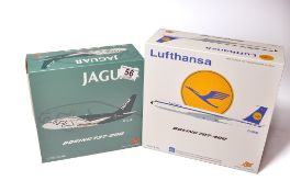 A duo of diecast model aircraft 1/200 scale issues comprising 1) FOX Jaguar Boeing 737-200, 2) FOX