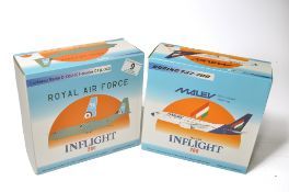 A duo of diecast model aircraft 1/200 scale issues comprising 1) Inflight 200 Malev Boeing 737-