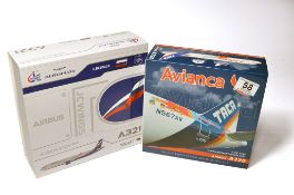 A duo of diecast model aircraft 1/200 scale issues comprising 1) Inflight 200 Aviador Models Avianca