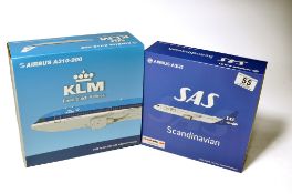 A duo of diecast model aircraft 1/200 scale issues comprising 1) SAS Scandinavian Airbus A321, 2)