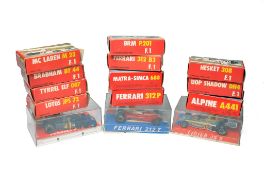 A group of Polistil diecast model racing cars. Mostly excellent in boxes.
