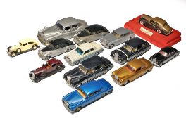 A group of loose, mainly Rolls Royce, diecast model vehicles. Makers include Dinky, Corgi, Spot-On