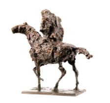 ROBERT CLATWORTHY R.A. [1928-2015] Horse and Rider ll, 1955. bronze, edition of 8; signed. 51 cm