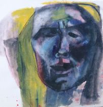 GEORGE FULLARD R.A. [1923-73] Head of Woman, 1956. gouache on thick paper; inscribed 'George