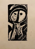 VIVIAN STANSHALL [1943-95] - Bonzo Dog Doo-Dah Band. Head. wood engraving - not editioned -