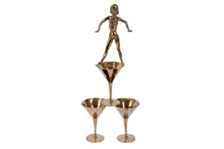 CLIVE BARKER [1940 - ] Acrobat [Girl on 3 wine glasses], 2009. bronze, unique ?. signed. 47 cm high.