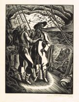 LEON UNDERWOOD [1890-1975] John Paul Jones, 1927. wood engraving, edition of 50; signed in pencil.
