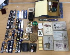 A box of various sundry items including albums of W.D. & H.O.