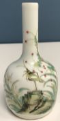 A Chinese bottle vase with decoration of cricket amongst blossom in the Wang Bu style bearing