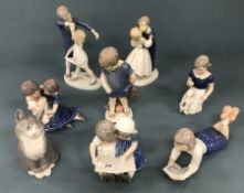 A collection of Royal Copenhagen figurines to include 