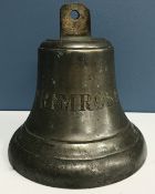A circa 1940 WWII bronze bell inscribed