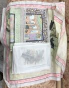 A collection of gouaches on silk to incl