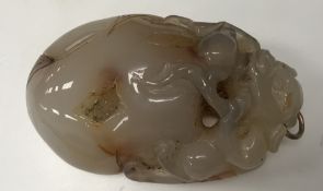 A Chinese carved agate or possibly bi-co
