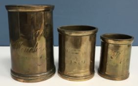 A set of three George III bronze imperia