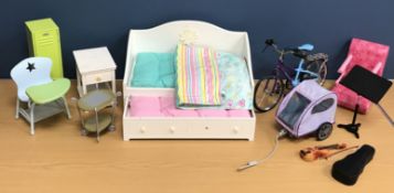 A collection of doll's furniture, etc. t