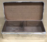 An Edwardian silver cigarette box of pla