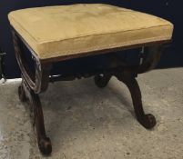 An early 19th Century rosewood X framed